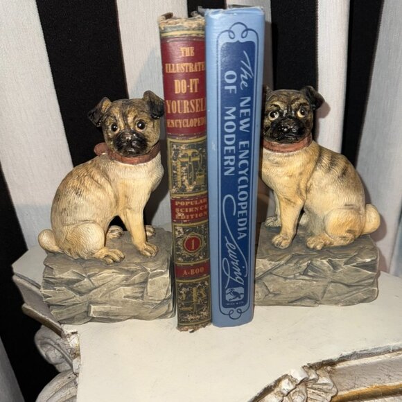 VTG 1990s Chrisdon Pug Realistic Resin Dog Sculpture Indoor Outdoor Expo Inc MCM - Picture 1 of 15